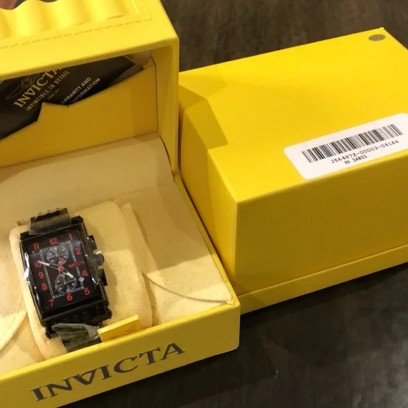 Invicta Cuadro watch Quartz multifunction black dial watch with box & outer box - Picture 10 of 14